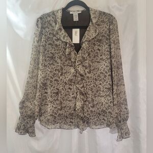 Nine West blouse with ruffle detail